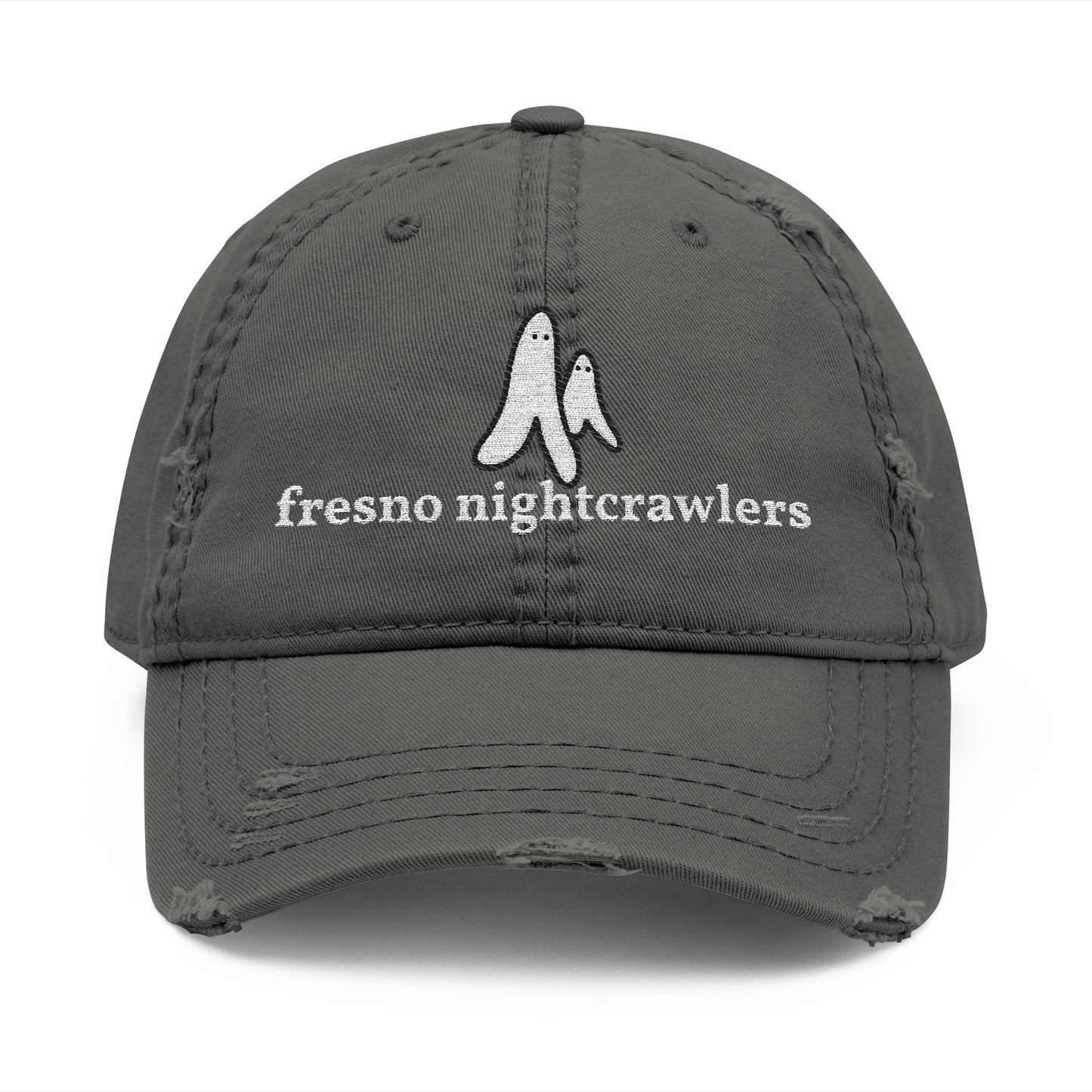 Distressed Dad Hat Fresno Nightcrawlers Doodle Embroidered Cap