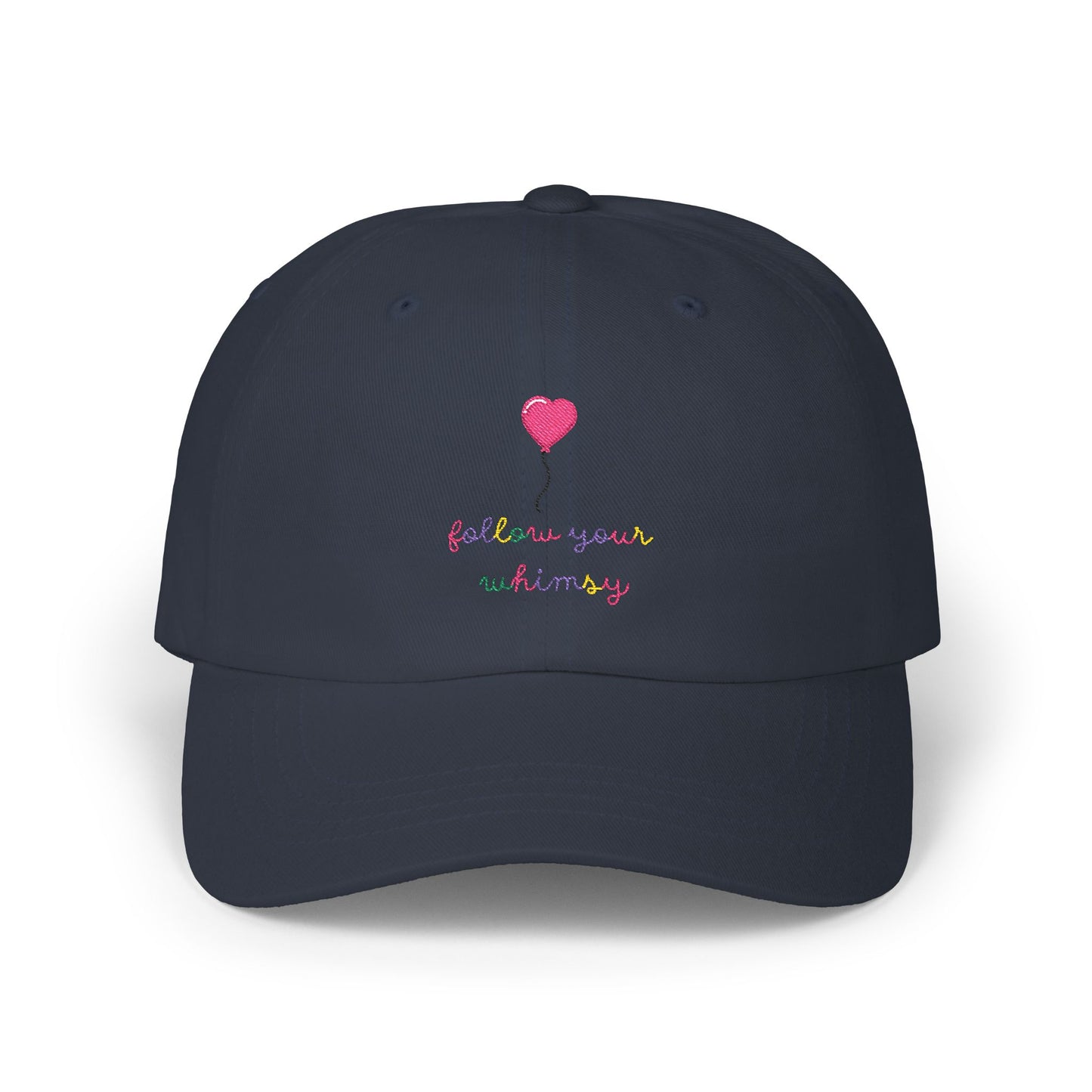 Follow Your Whimsy Heart Balloon Embroidered Baseball Hat