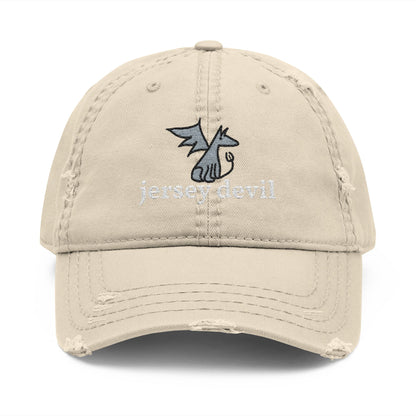 Jersey Devil Doodle Embroidered Distressed Dad Hat