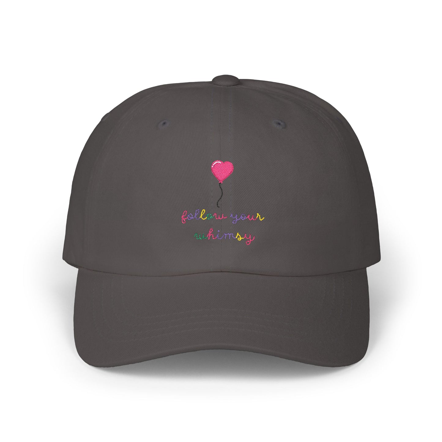 Follow Your Whimsy Heart Balloon Embroidered Baseball Hat