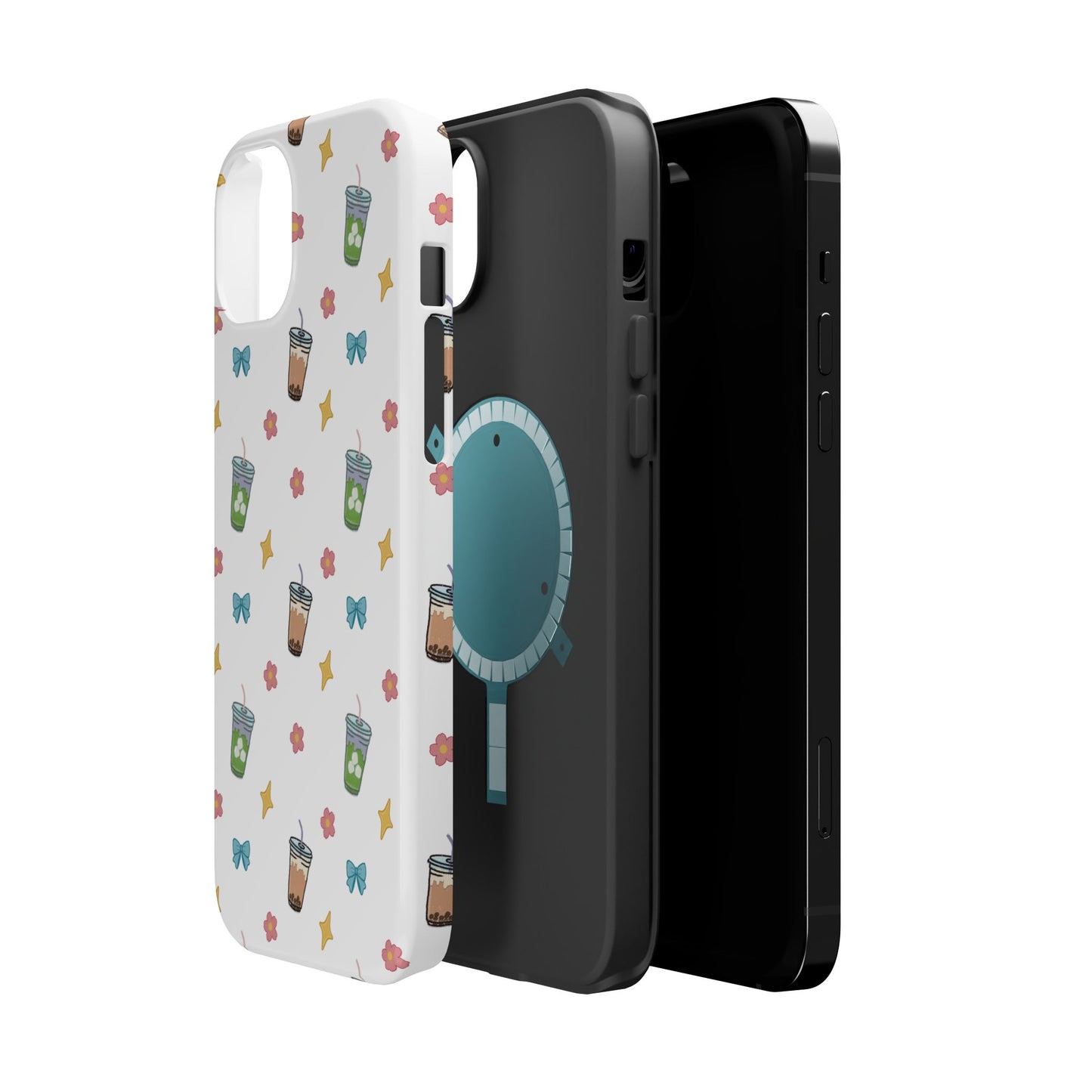Cute Milk Tea Boba Iced Matcha Pattern Magnetic Impact Phone Case