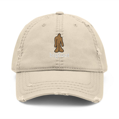 Bigfoot Doodle Embroidered Distressed Dad Hat