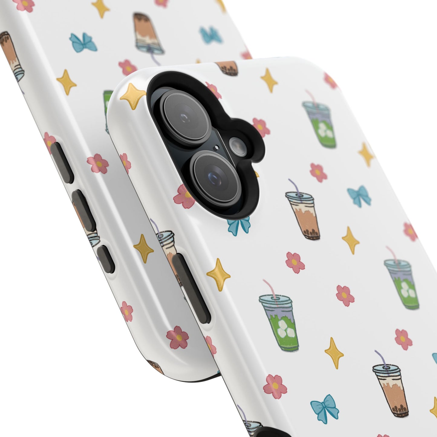 Cute Milk Tea Boba Iced Matcha Pattern Magnetic Impact Phone Case