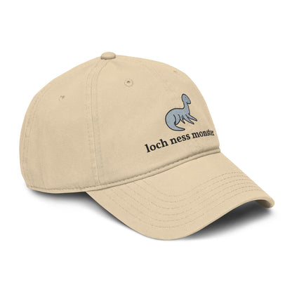 Loch Ness Monster Doodle Embroidered Baseball Cap