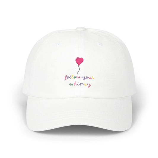 Follow Your Whimsy Heart Balloon Embroidered Baseball Hat