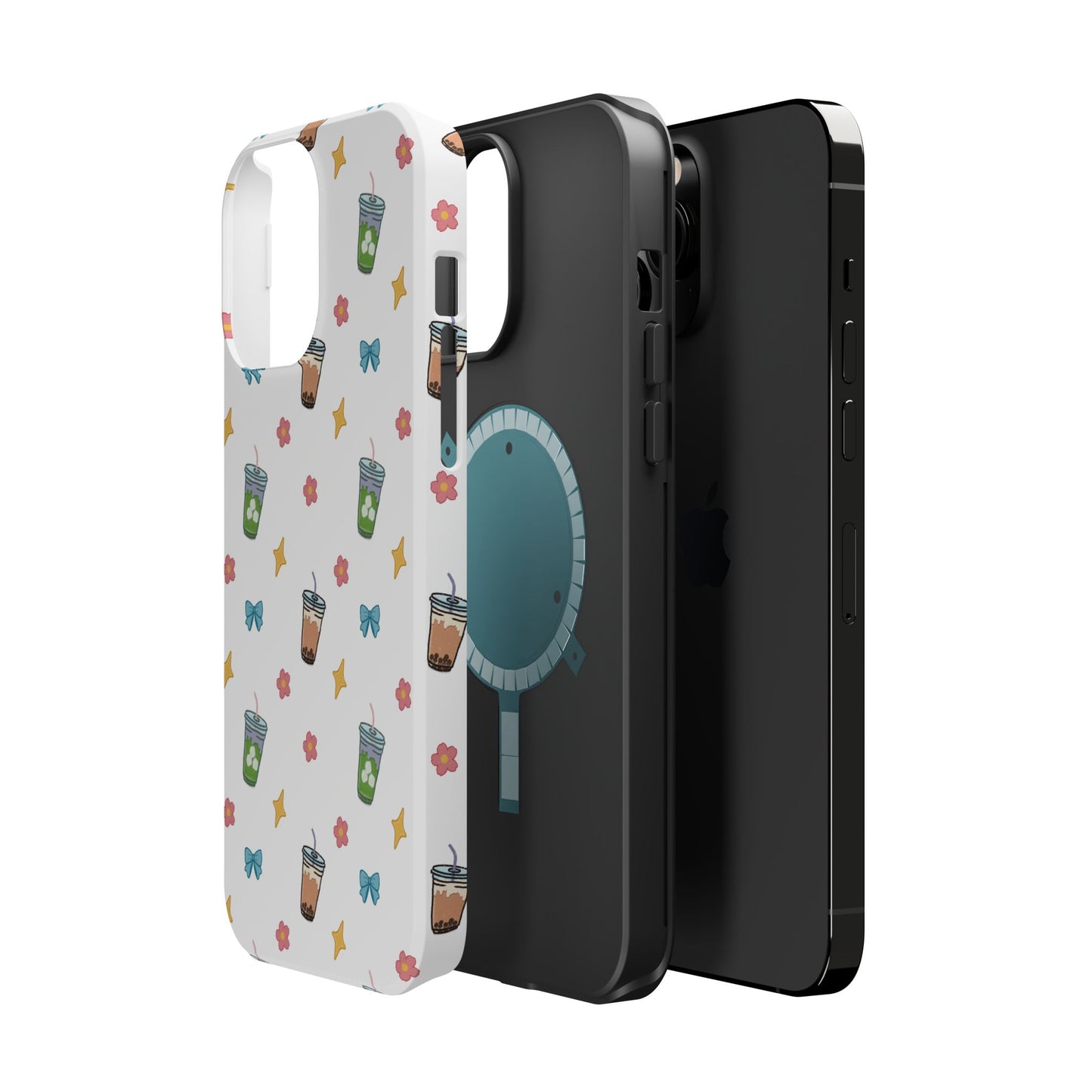 Cute Milk Tea Boba Iced Matcha Pattern Magnetic Impact Phone Case