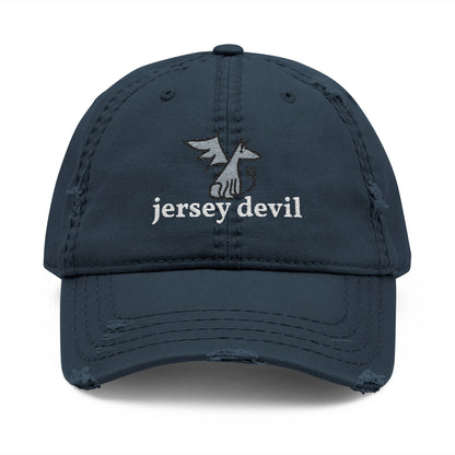Jersey Devil Doodle Embroidered Distressed Dad Hat