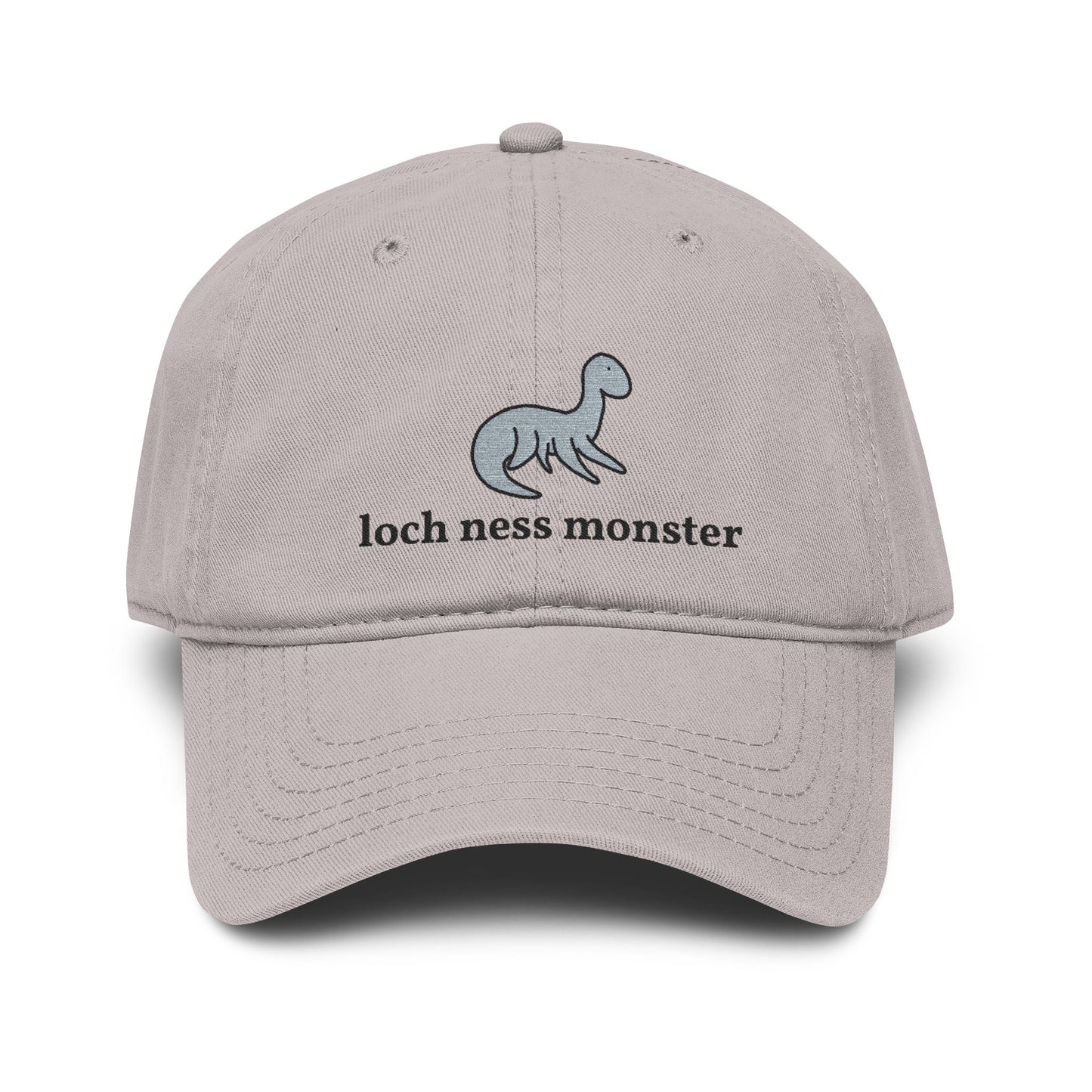 Loch Ness Monster Doodle Embroidered Baseball Cap