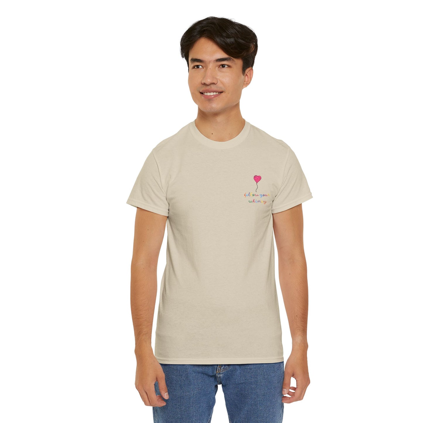 Follow Your Whimsy Heart Balloon Embroidered T Shirt