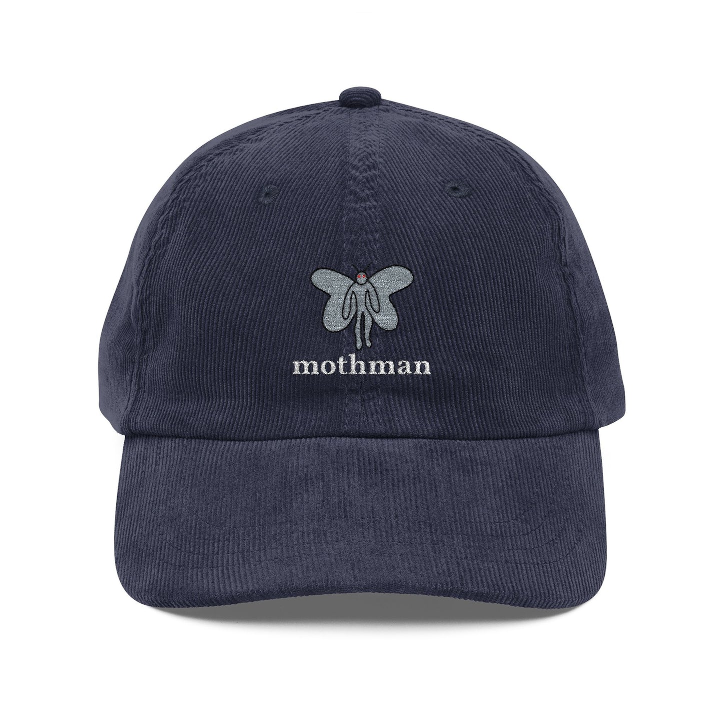 Embroidered Mothman Doodle Corduroy Cap