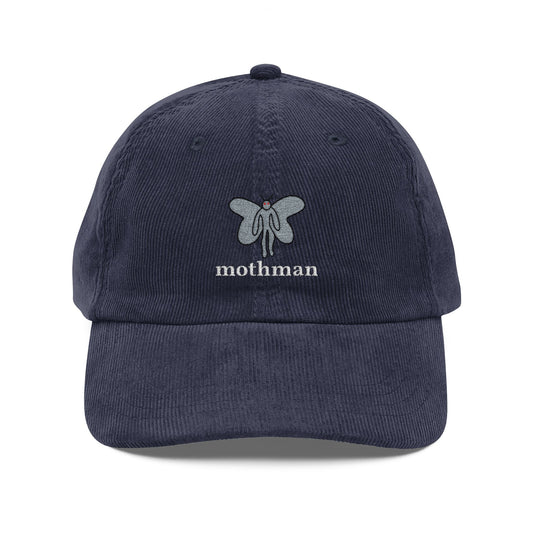 Embroidered Mothman Doodle Corduroy Cap