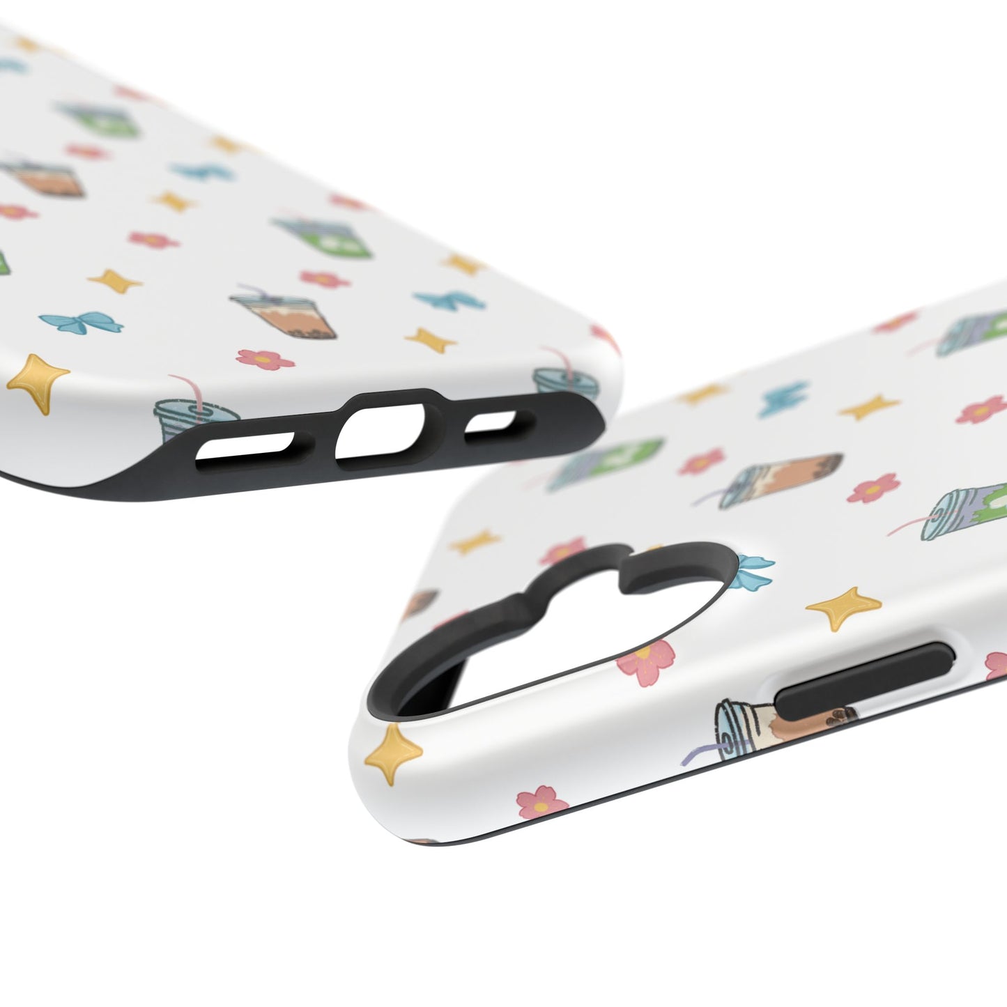 Cute Milk Tea Boba Iced Matcha Pattern Magnetic Impact Phone Case