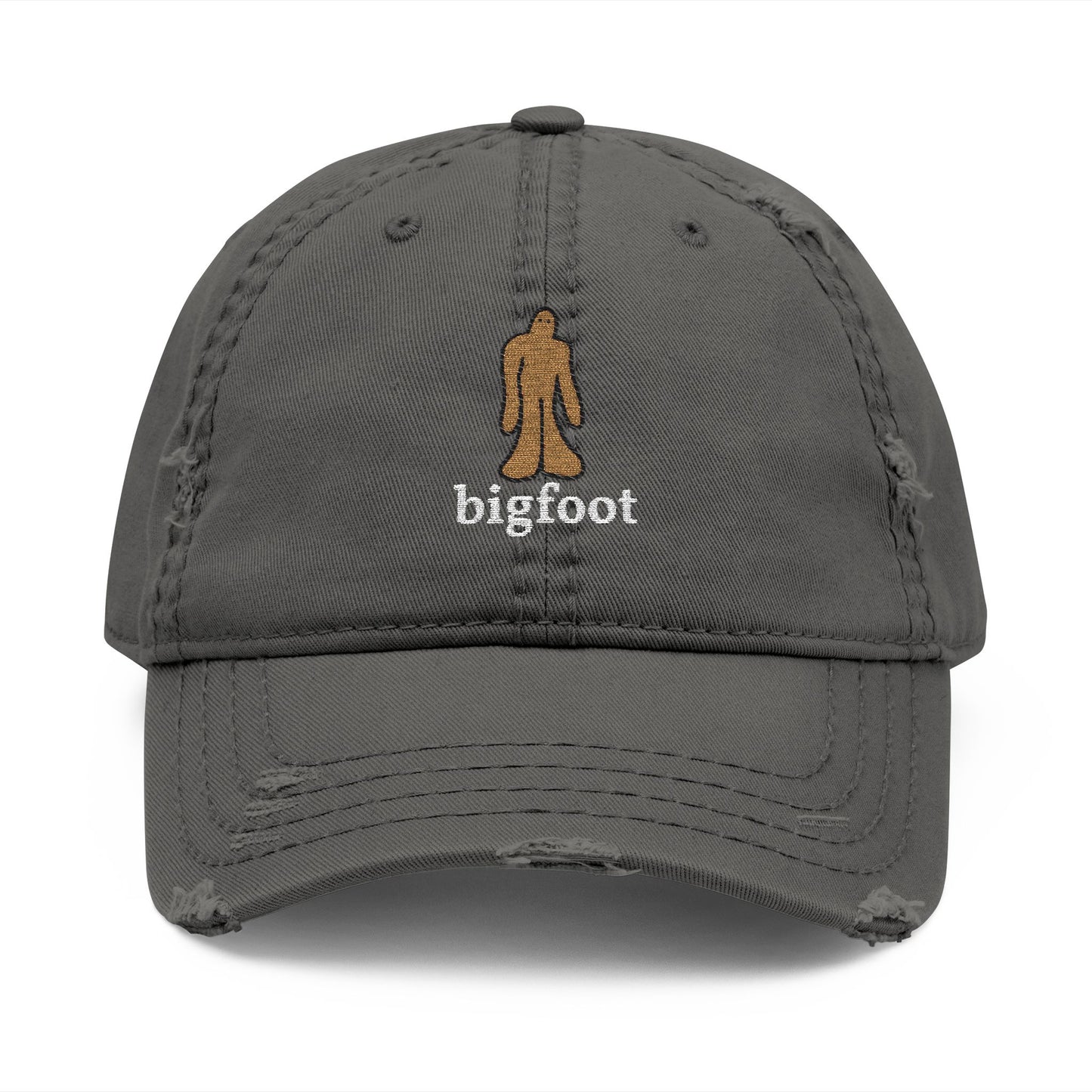 Bigfoot Doodle Embroidered Distressed Dad Hat