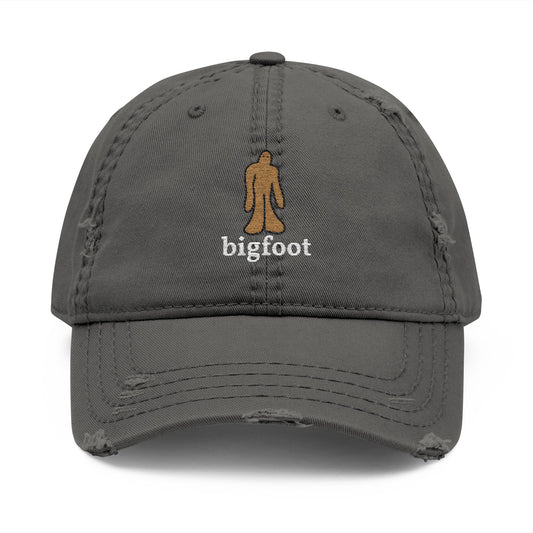 Bigfoot Doodle Embroidered Distressed Dad Hat