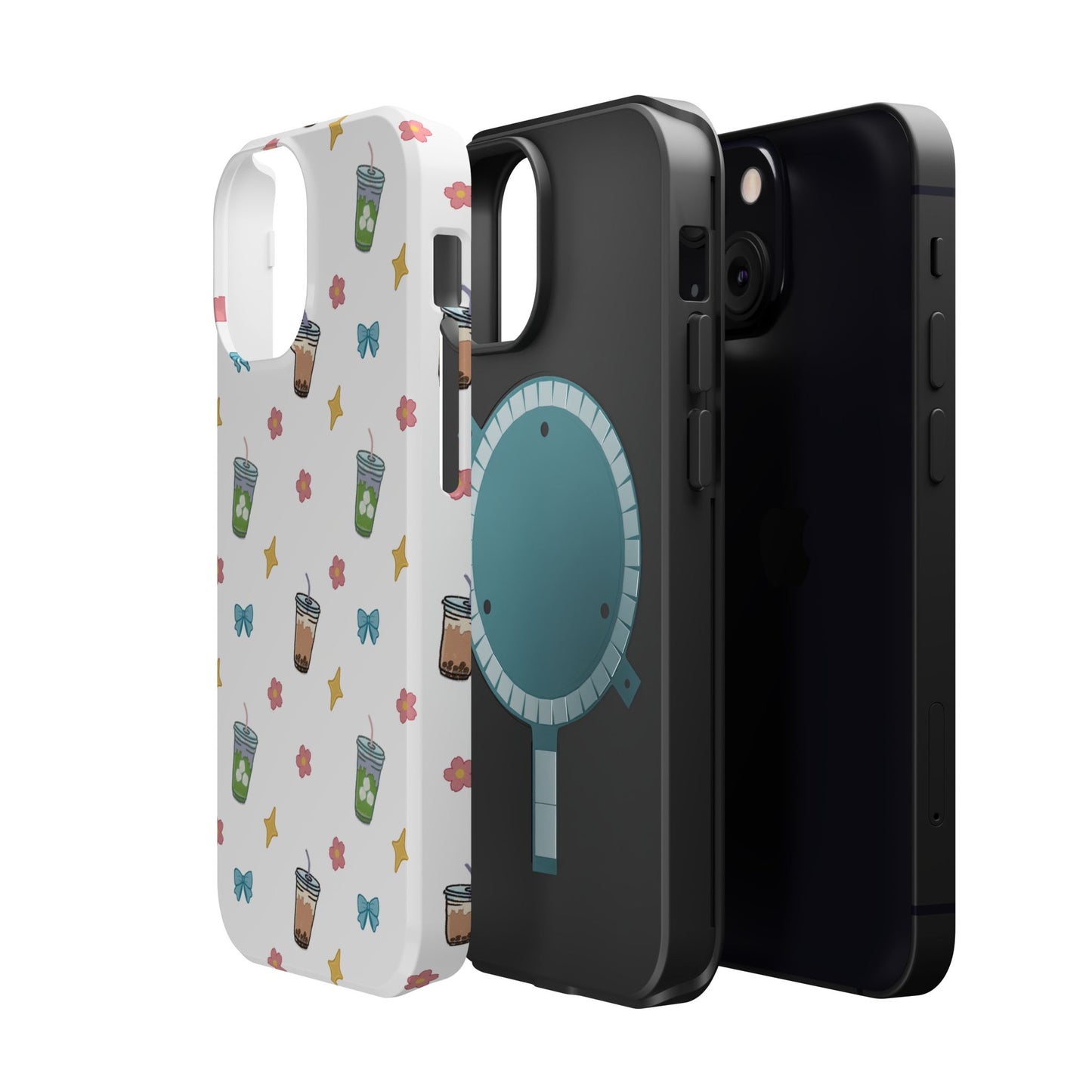 Cute Milk Tea Boba Iced Matcha Pattern Magnetic Impact Phone Case