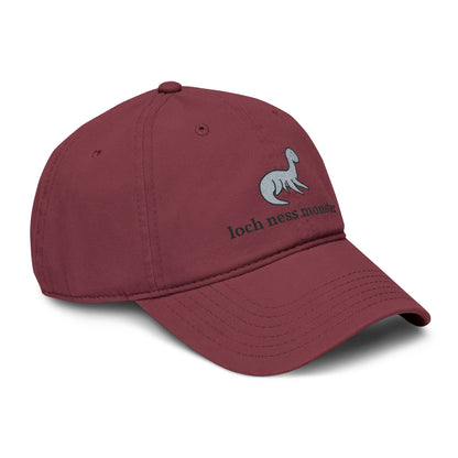 Loch Ness Monster Doodle Embroidered Baseball Cap