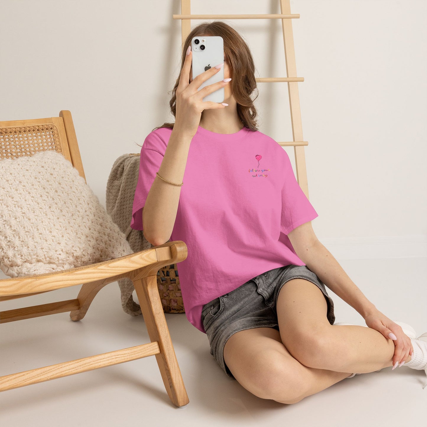 Follow Your Whimsy Heart Balloon Embroidered T Shirt