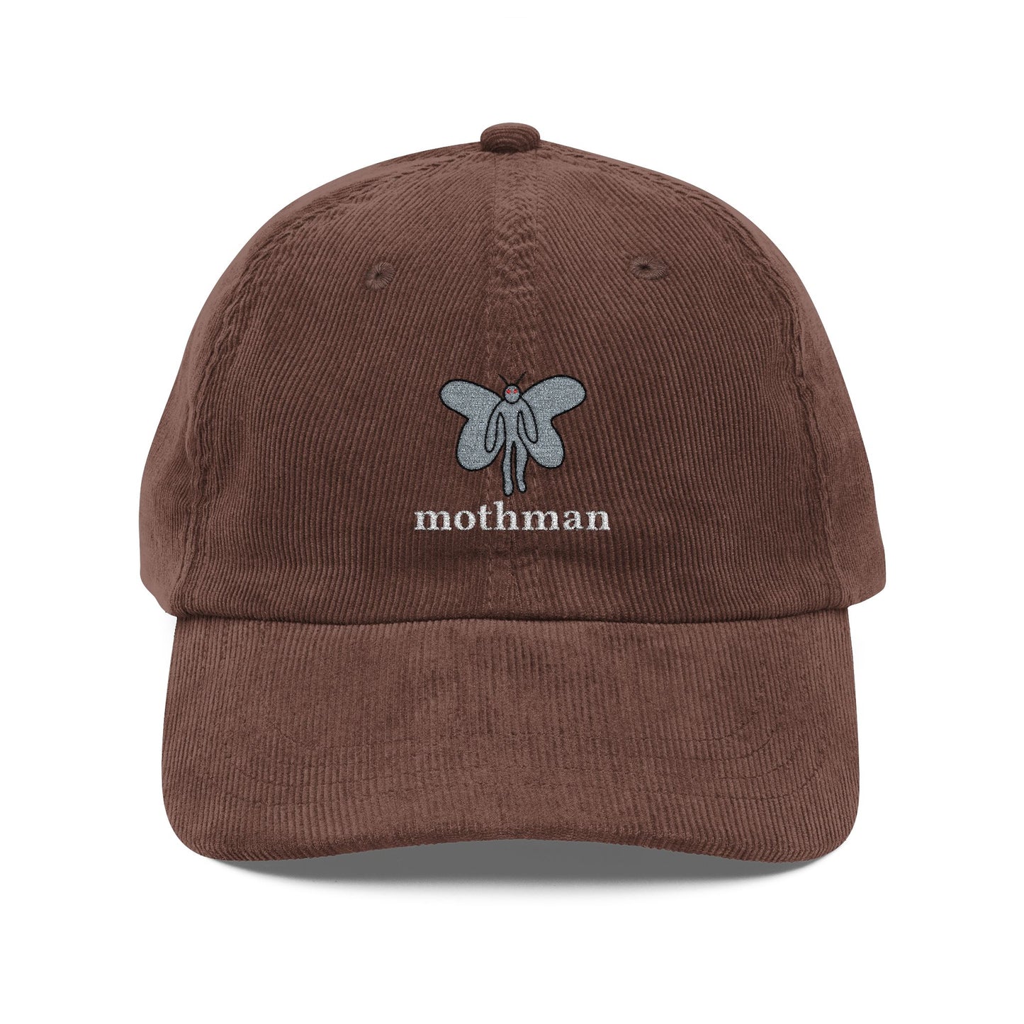 Embroidered Mothman Doodle Corduroy Cap