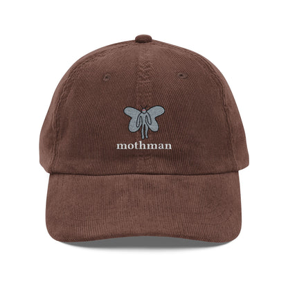 Embroidered Mothman Doodle Corduroy Cap