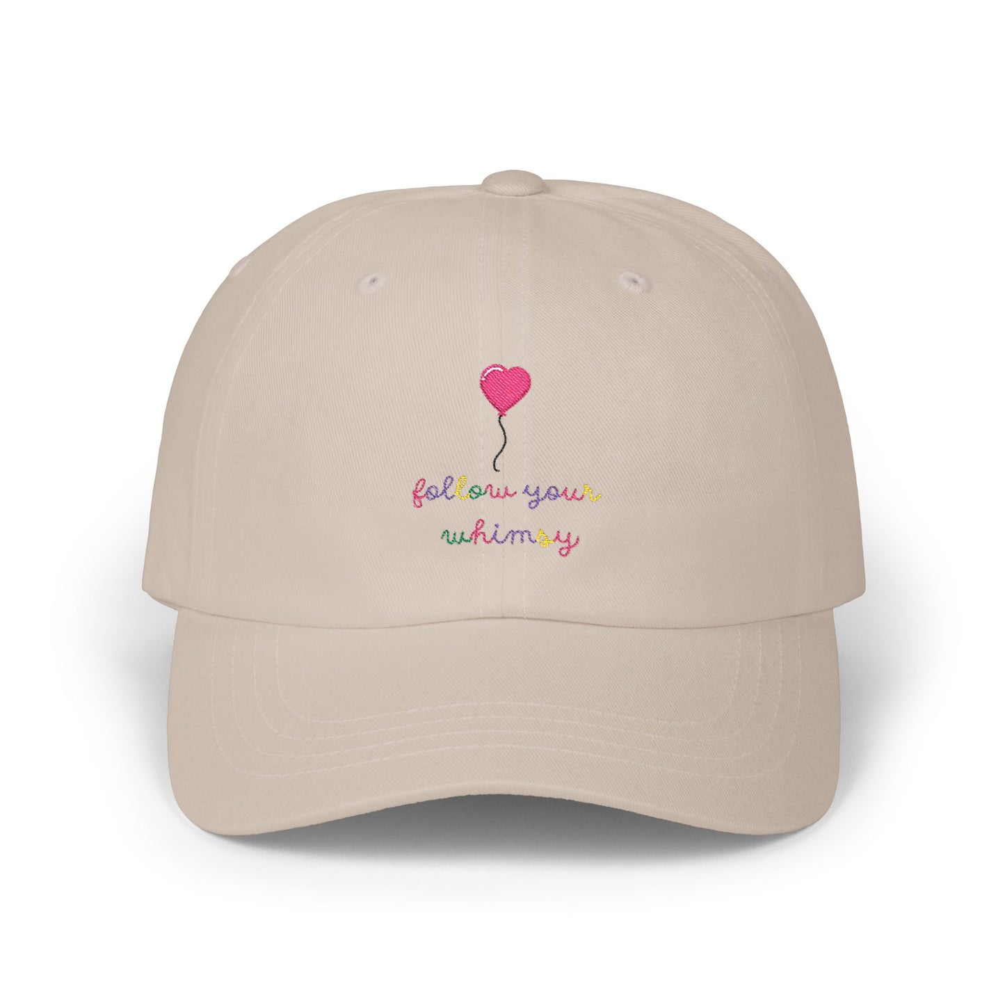 Follow Your Whimsy Heart Balloon Embroidered Baseball Hat