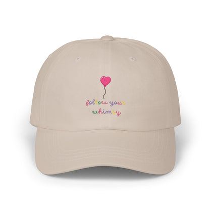 Follow Your Whimsy Heart Balloon Embroidered Baseball Hat