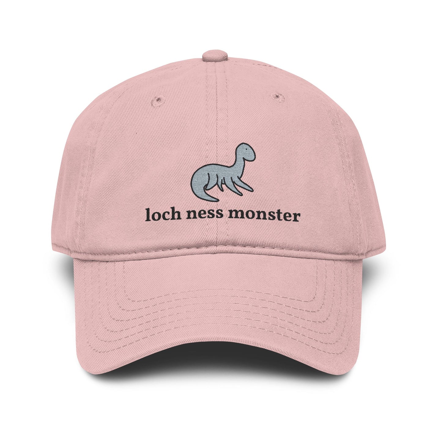 Loch Ness Monster Doodle Embroidered Baseball Cap