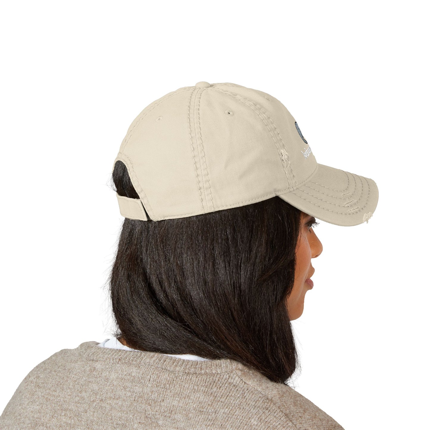 Loch Ness Monster Nessie Doodle Embroidered Distressed Dad Hat