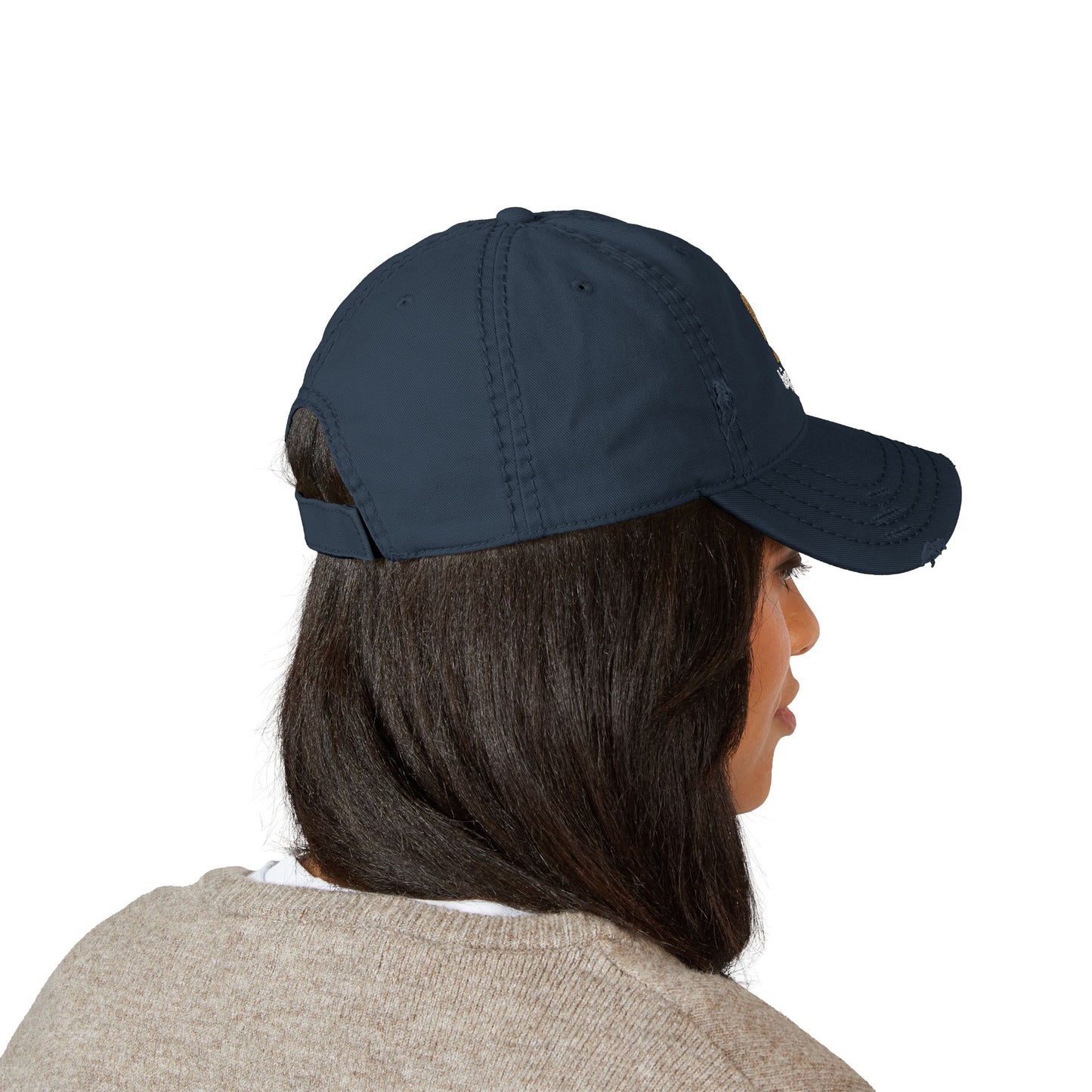 Bigfoot Doodle Embroidered Distressed Dad Hat