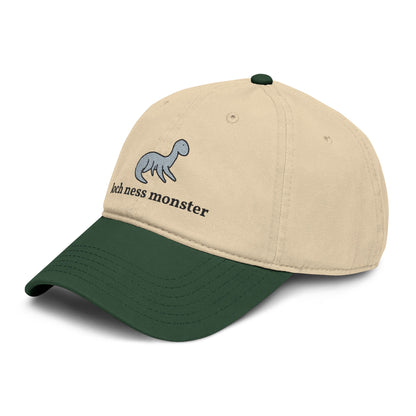 Loch Ness Monster Doodle Embroidered Baseball Cap
