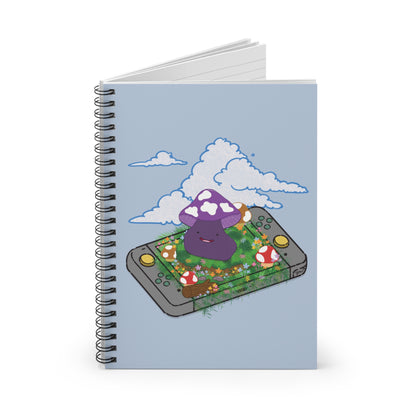 Purple Pocket Monster Mushroom Gaming Console Notebook | Spiral Ruled Notebook
