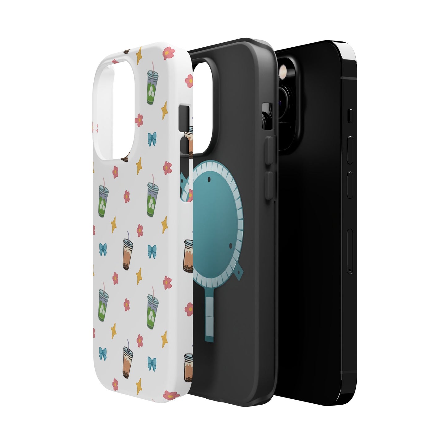 Cute Milk Tea Boba Iced Matcha Pattern Magnetic Impact Phone Case