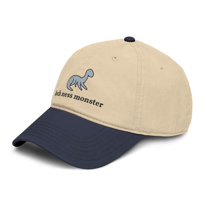 Loch Ness Monster Doodle Embroidered Baseball Cap