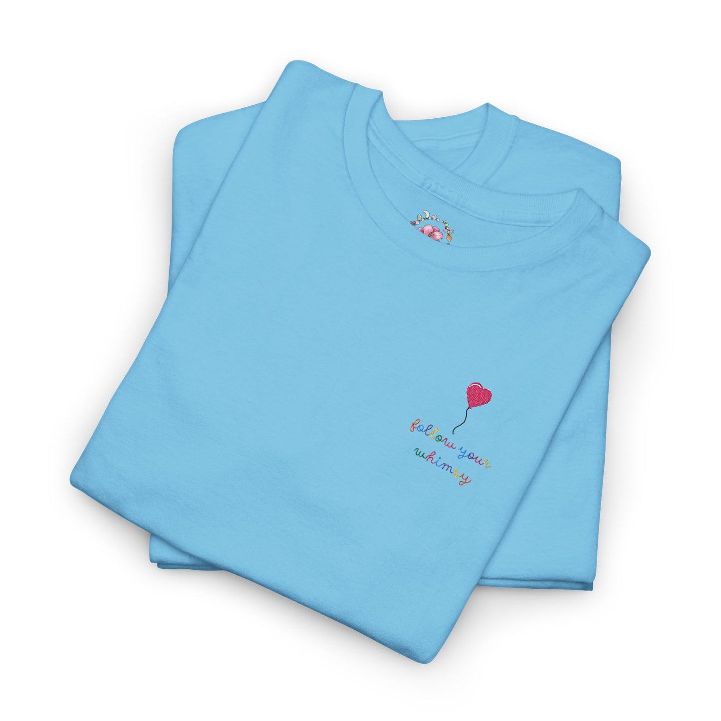 Follow Your Whimsy Heart Balloon Embroidered T Shirt