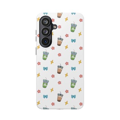 Cute Milk Tea Boba Iced Matcha Pattern Magnetic Impact Phone Case