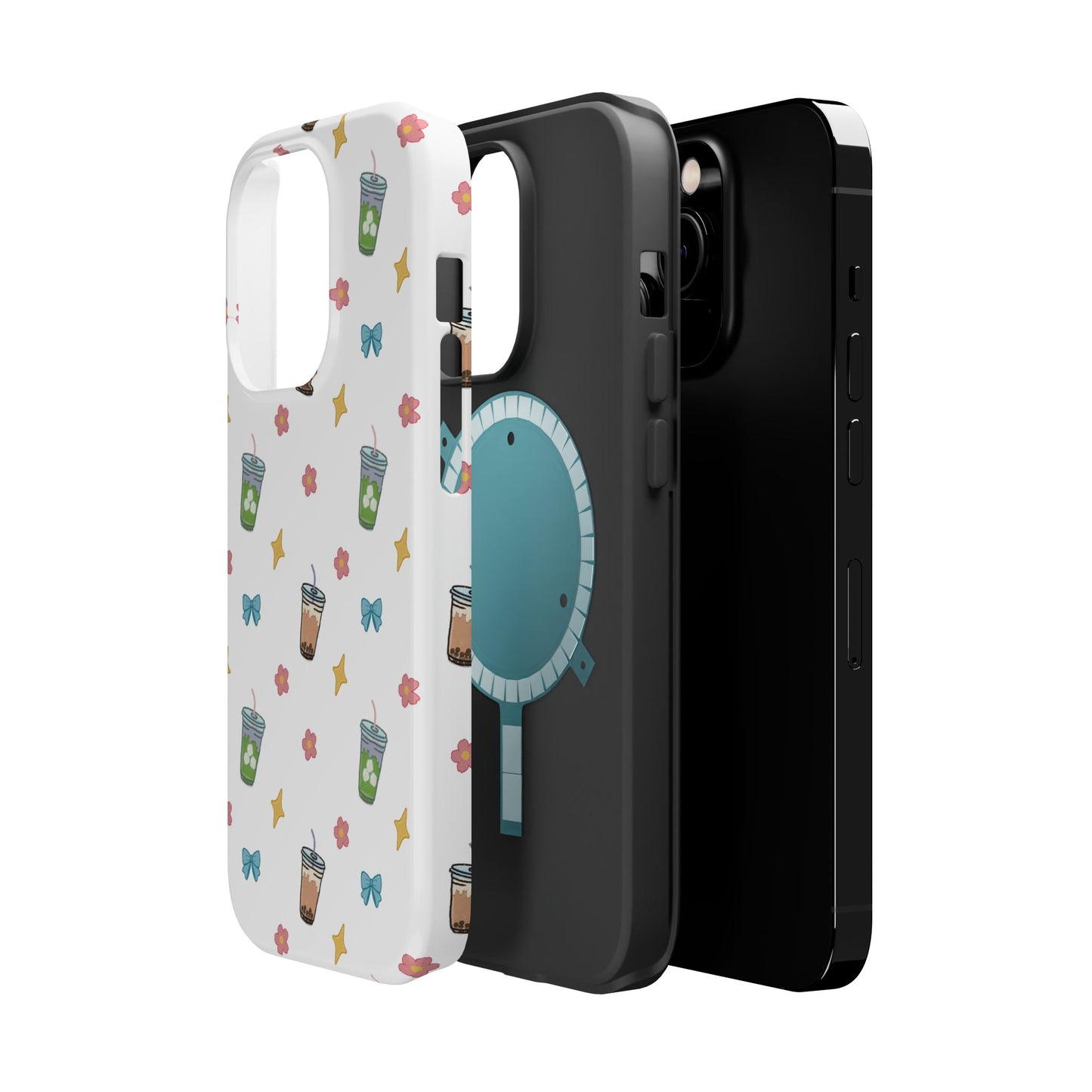 Cute Milk Tea Boba Iced Matcha Pattern Magnetic Impact Phone Case