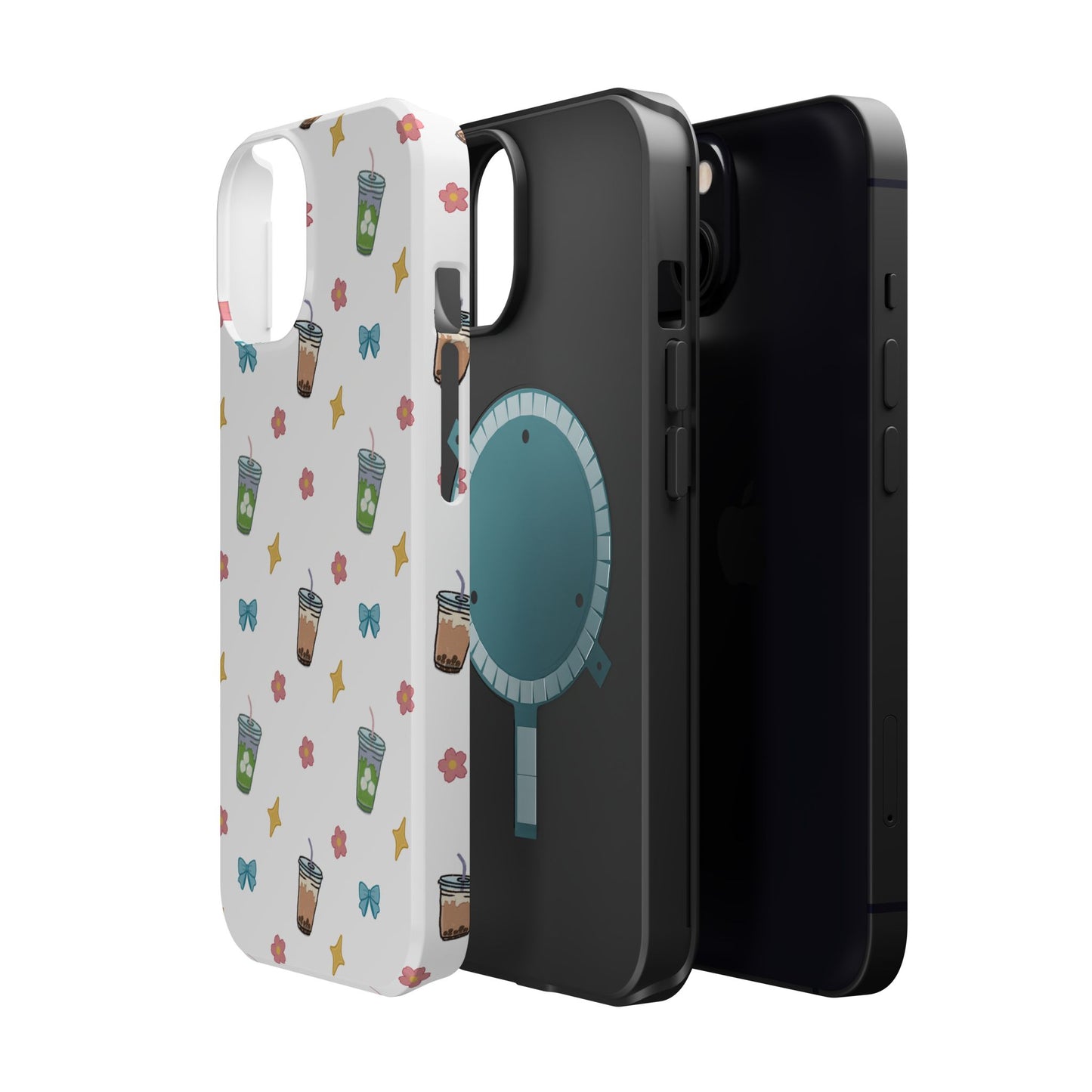 Cute Milk Tea Boba Iced Matcha Pattern Magnetic Impact Phone Case