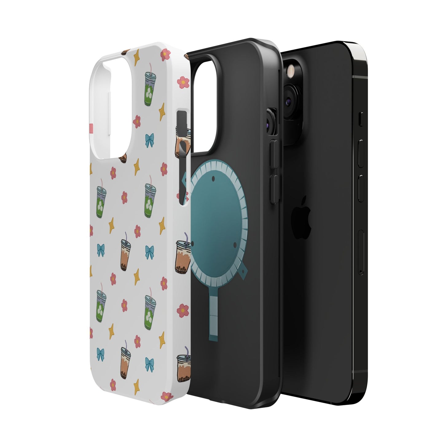 Cute Milk Tea Boba Iced Matcha Pattern Magnetic Impact Phone Case