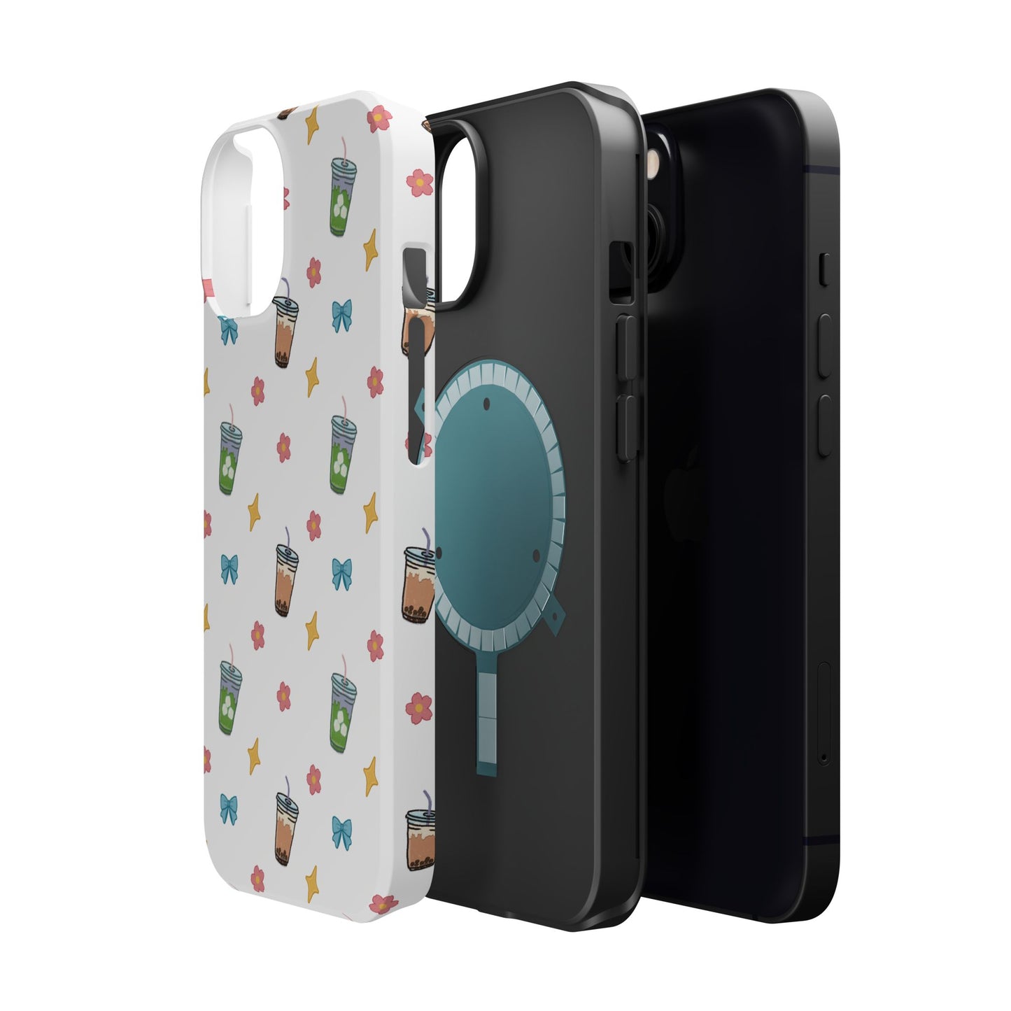 Cute Milk Tea Boba Iced Matcha Pattern Magnetic Impact Phone Case