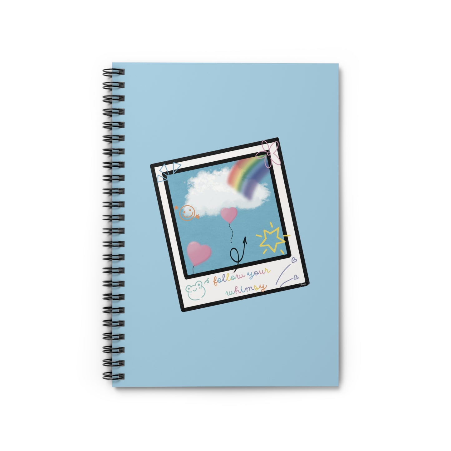Polaroid Rainbow Doodle Follow Your Whimsy Spiral Notebook Ruled Journal
