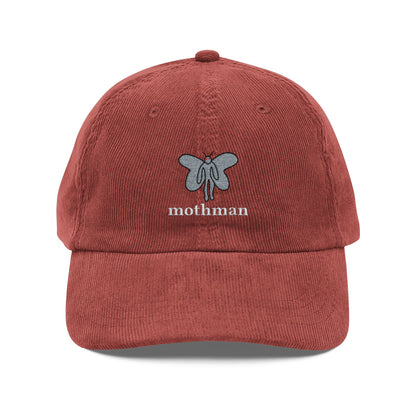 Embroidered Mothman Doodle Corduroy Cap