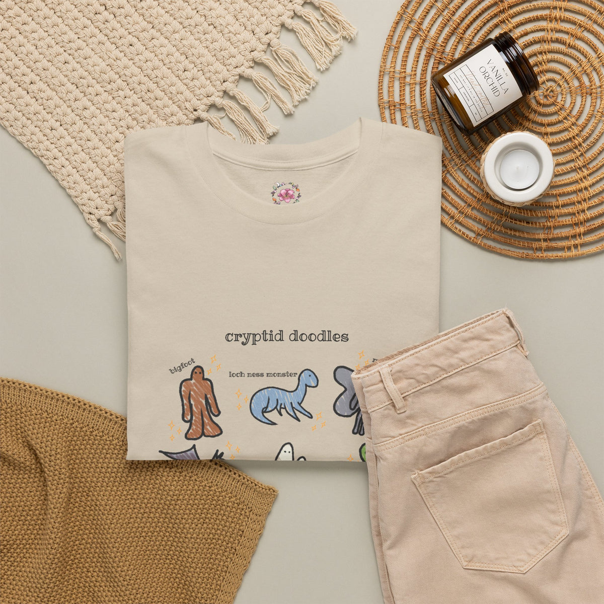 Cryptid Doodles Cotton Tee
