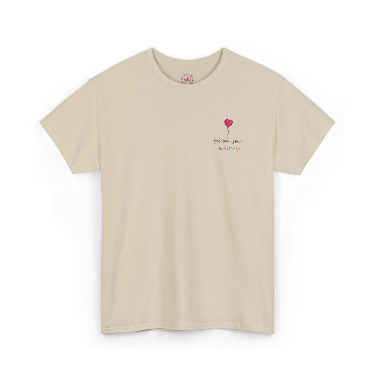 Follow Your Whimsy Heart Balloon Embroidered T Shirt