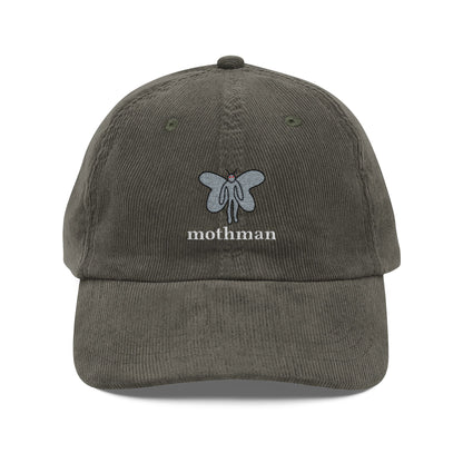 Embroidered Mothman Doodle Corduroy Cap