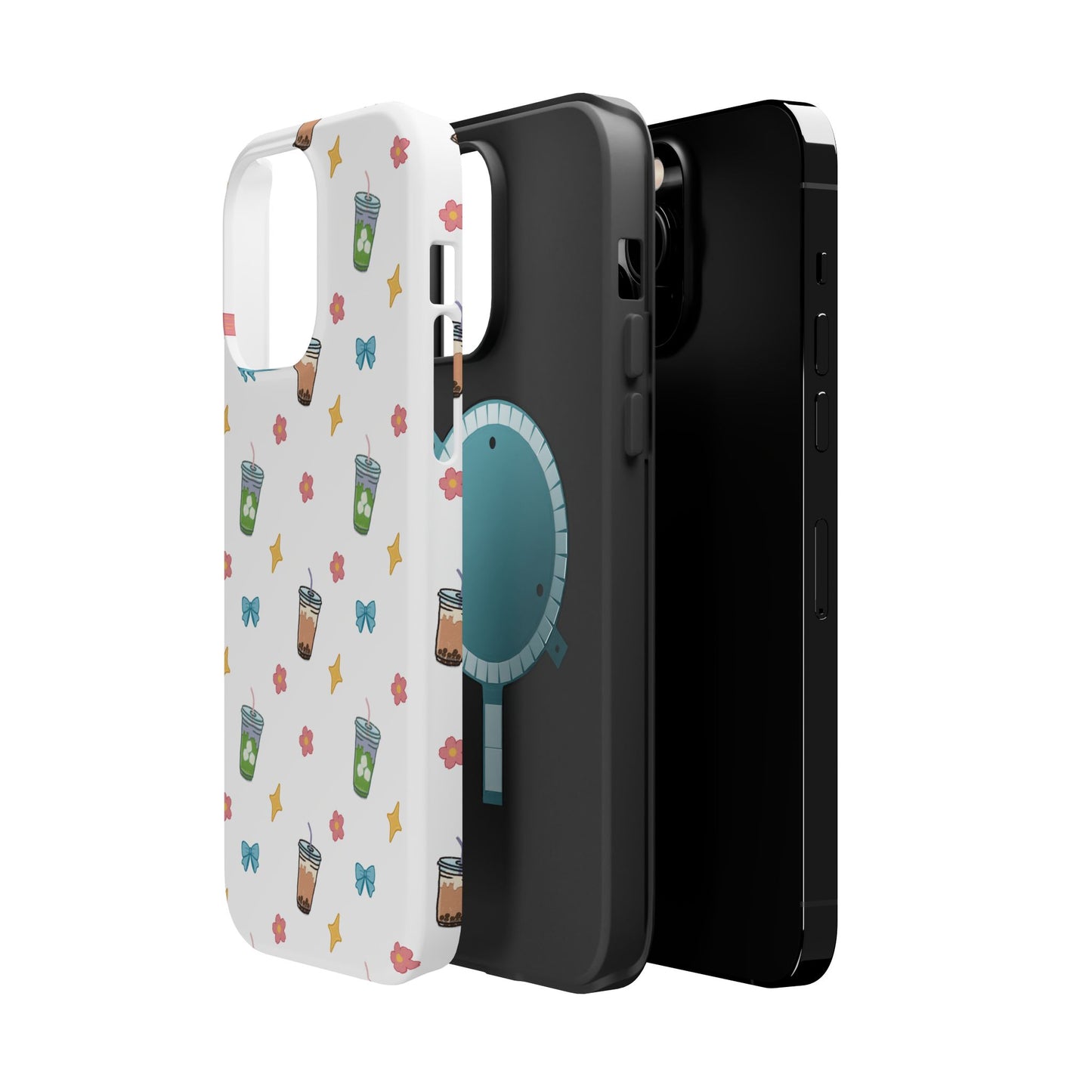 Cute Milk Tea Boba Iced Matcha Pattern Magnetic Impact Phone Case