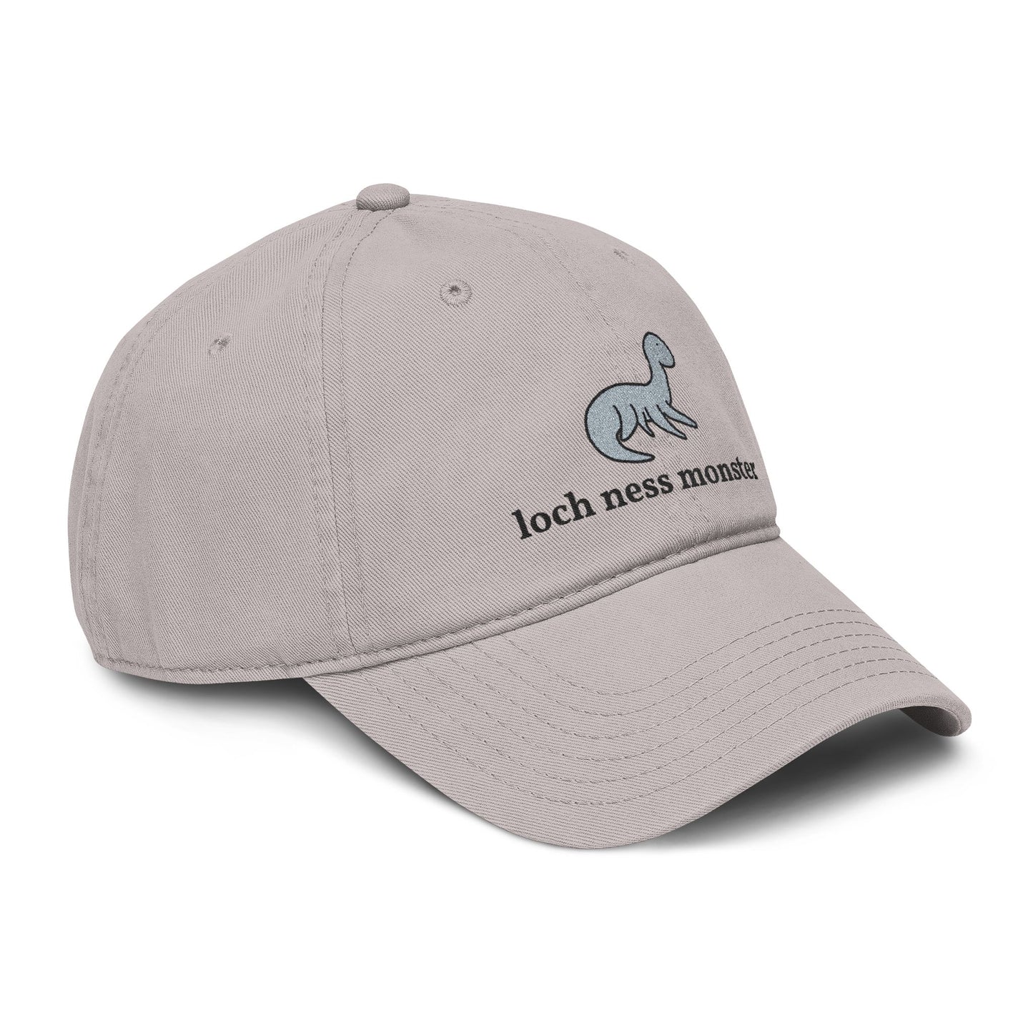 Loch Ness Monster Doodle Embroidered Baseball Cap