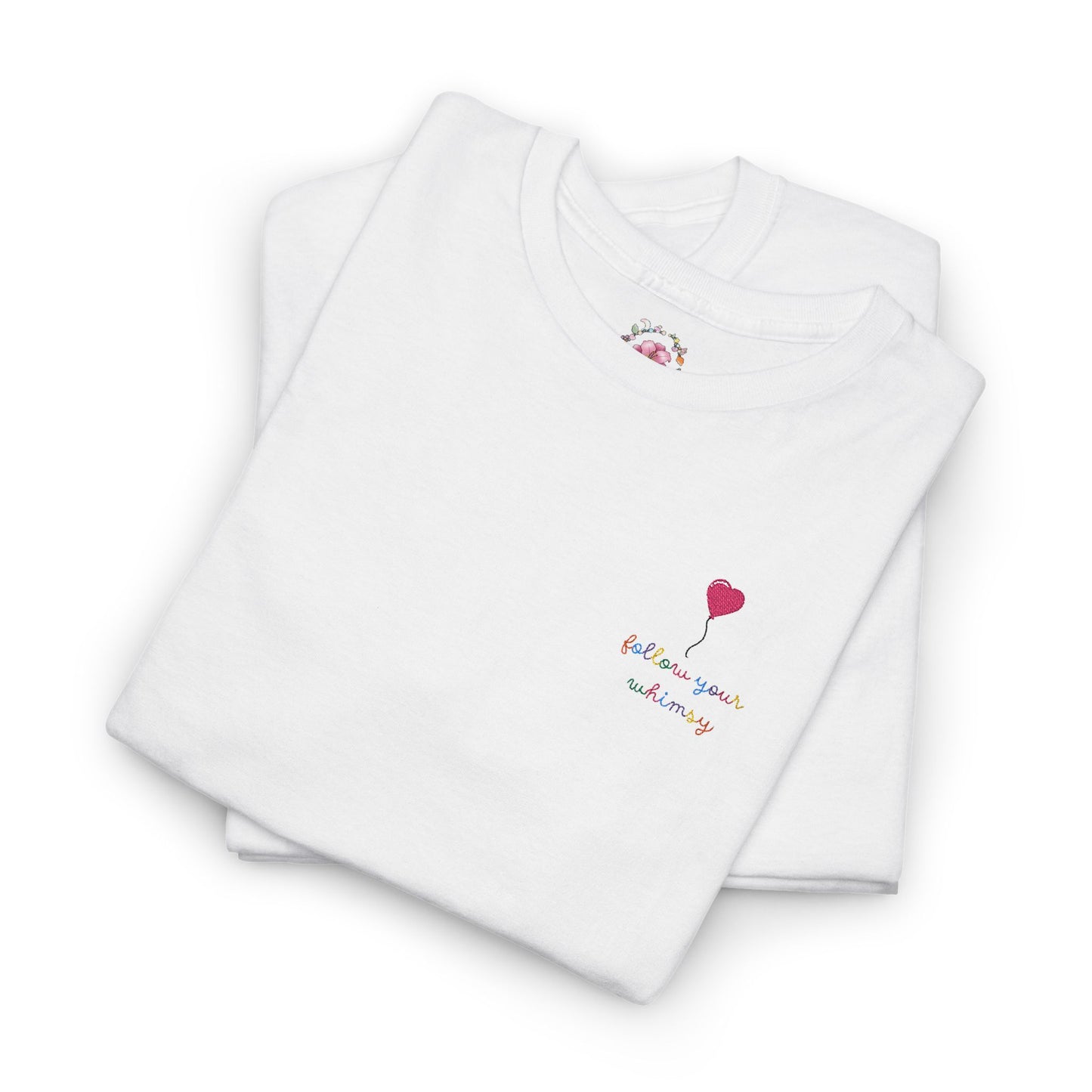 Follow Your Whimsy Heart Balloon Embroidered T Shirt