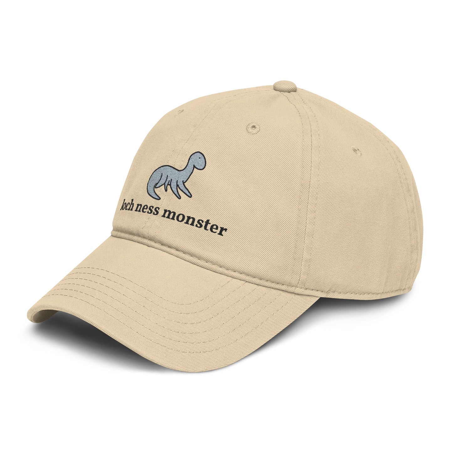 Loch Ness Monster Doodle Embroidered Baseball Cap