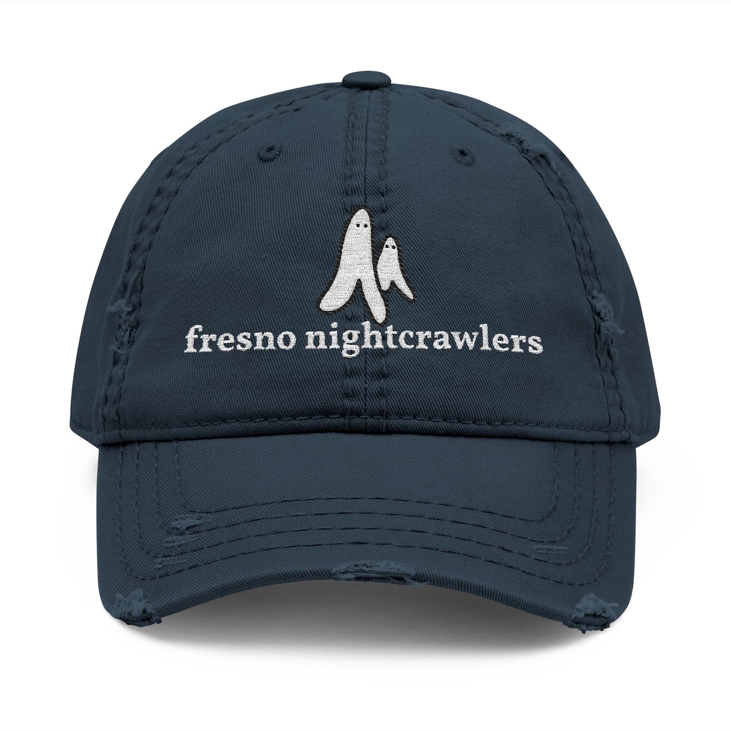 Distressed Dad Hat Fresno Nightcrawlers Doodle Embroidered Cap