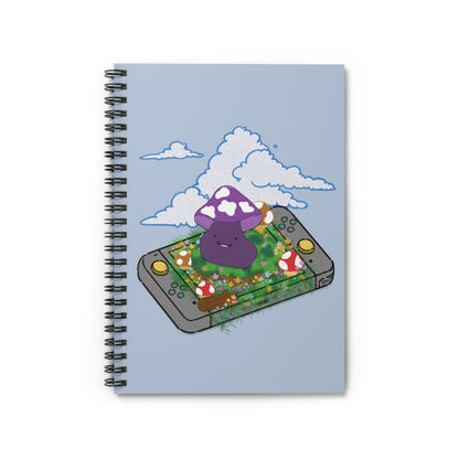 Purple Pocket Monster Mushroom Gaming Console Notebook | Spiral Ruled Notebook