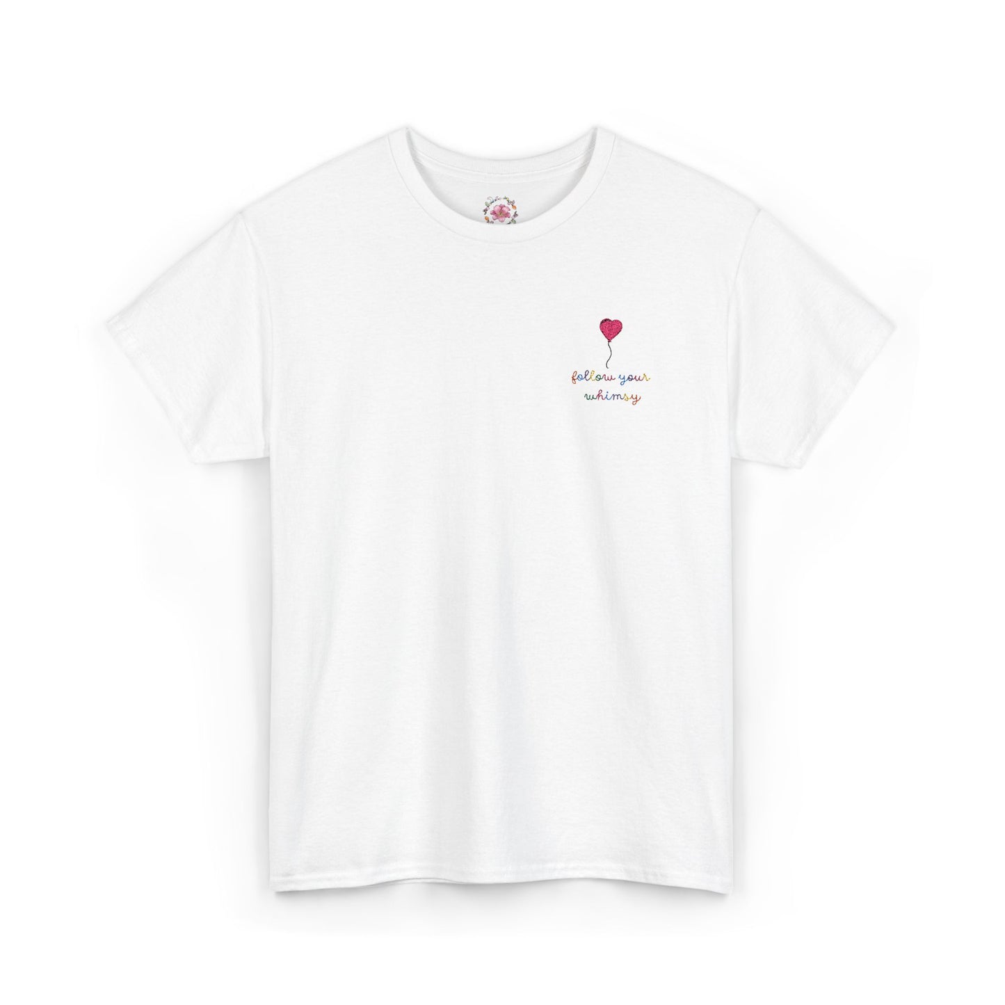 Follow Your Whimsy Heart Balloon Embroidered T Shirt